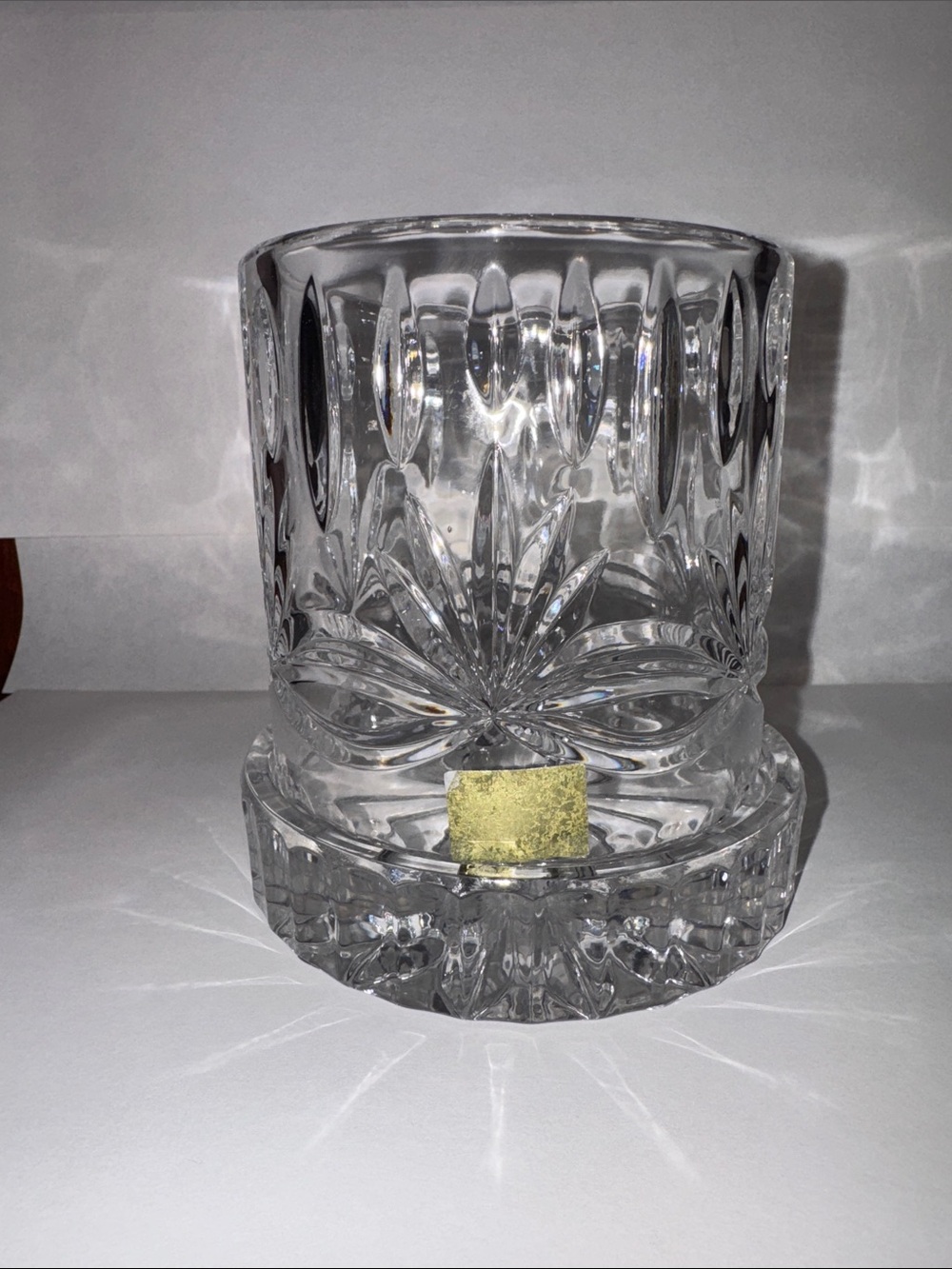 Julia Hand 24% Lead Cut Crystal 2 Pc Clear Pillar Taper Candle Holder Poland
